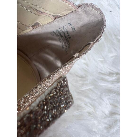 Betsey Johnson Shoes Womens Size 7 Rose Gold Glitter High Heel Sandals SB Tee - Picture 12 of 13